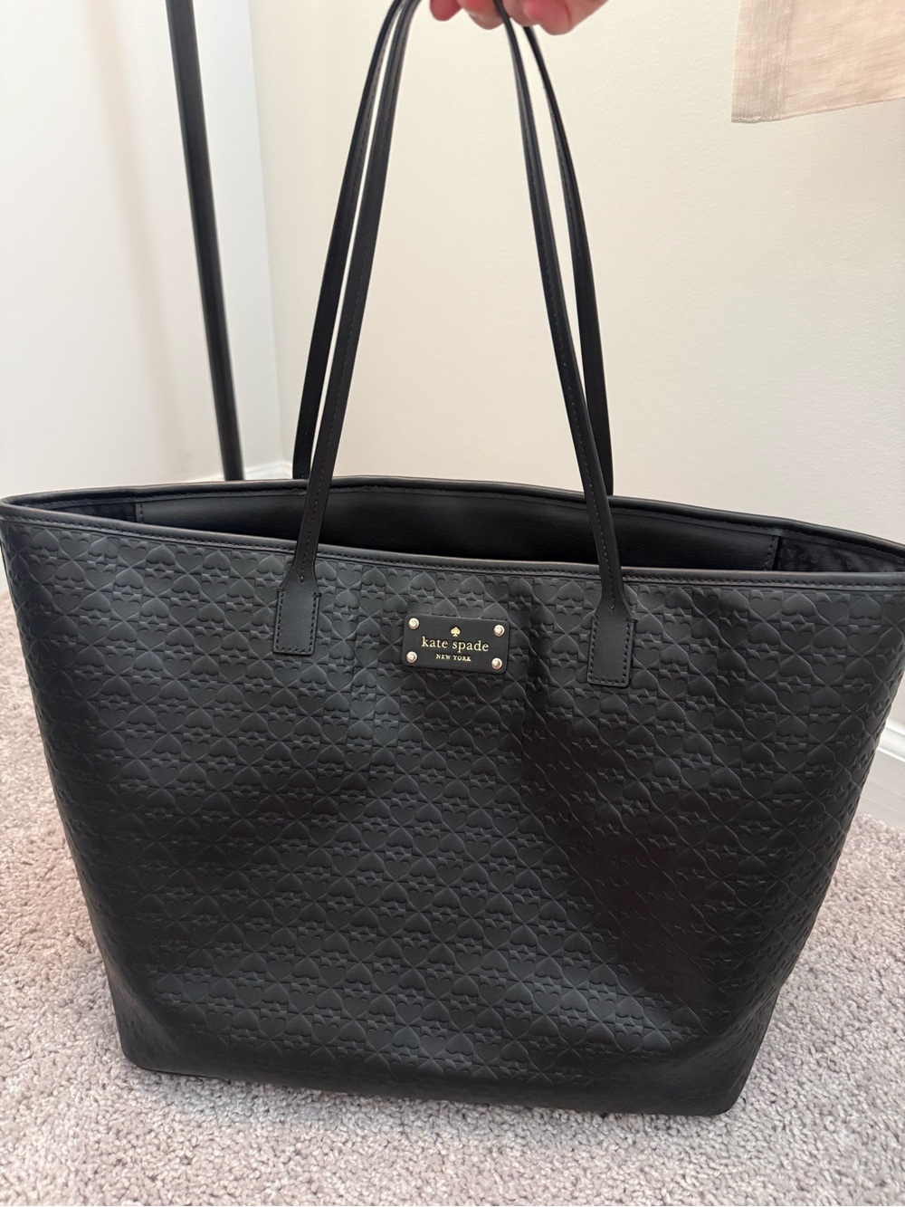 kate spade Black Embossed Leather Tote Bag